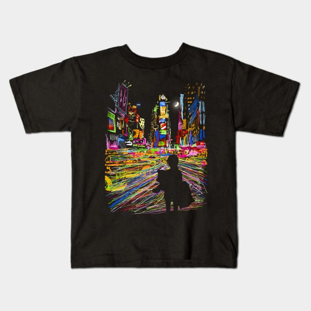 The City that Never Sleeps Kids T-Shirt by kookylove